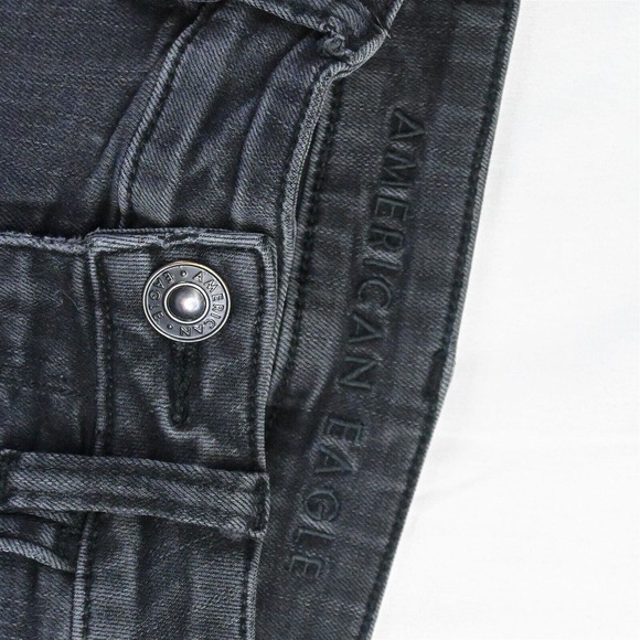 American‎ Eagle 0 Jegging Washed Black Destroyed Next Level Stretch Denim Jeans - Picture 3 of 7